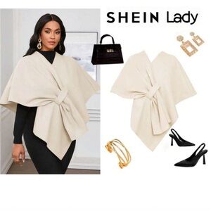 SHEIN Lady Beige Wrap Cape
